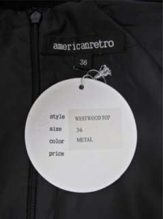 AMERICAN RETRO Black Wool Tiered Ruffles Top, NWT (36)  