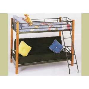  Metal and Wood Twin/ Futon Bunk Bed Furniture & Decor