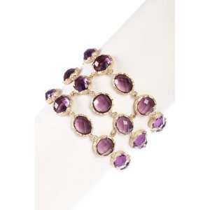  Rivka Friedman 3 Row Faceted Amethyst Crystal Bracelet Rivka 