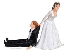 Humorous Cake Topper Reluctant Groom Wedding Bride Marriage Funny 