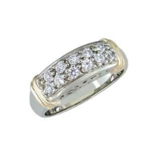  Enid   size 8.25 14K Gold Two Tone Diamond Ring Jewelry