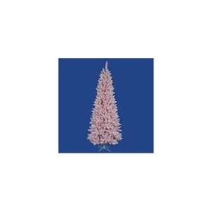  9 Pre Lit LED Flocked Cupcake Pink Spruce Slim Christmas Tree 