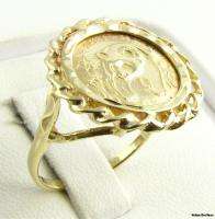 20oz Pure Gold Chinese Panda Coin Ring   1986 5 Yuan 10k Yellow Gold 