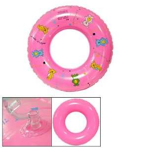   Bear Print Amaranth Pink Floating Swim Ring for Child Toys & Games