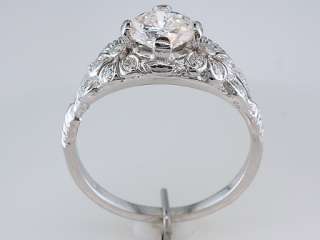   33ct H SI2 IDEAL Cut Diamond Platinum Art Deco Engagement Ring  