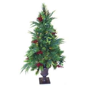  4 ft. Estate Pre lit LED Potted Tree   Battery Operated 