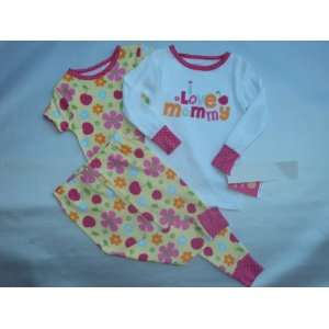   Girls 3 piece I Love Mommy Cotton Pajama Set (12 Months) Baby