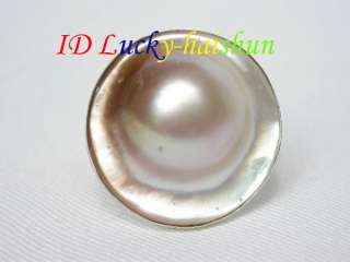 AAA 100% natural South Sea champagne Mabe Pearls Rings  