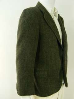men wool sportcoat blazer Harris Tweed dark green multicolor S 40 XS 
