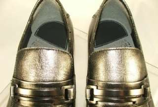 Kenneth Cole Reaction Mens Heir To Empire Leather Loafer Shoes Pewter 