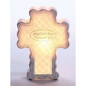  Pack of 2 Quilted Inspirational Cross Shaped Night Lights 