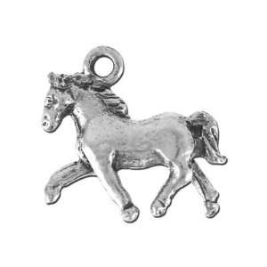  15mm Silver Pewter Trotter Horse Charm Arts, Crafts 