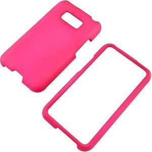  Hot Pink Rubberized Protector Case for LG Optimus Elite 