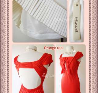NEW Minuet Orange red OR Ivory Sexy Open Back Bow Accent Summer Beach 