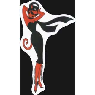  Hep Devil Girl in Black Dress & Long Black Scarf   Sticker 