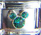Italian Charm May Emerald Mickey Mouse Ears CZ New