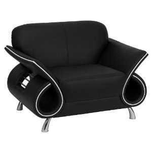  HERCULES Kelsey Black Leather Chair w/ Swirl Arm Design 