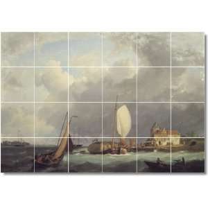  Hermanus Koekkoek Ships Shower Tile Mural 8  32x48 using 