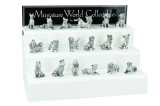 Ganz Miniature Polystone Silver colored Dog Figurines  