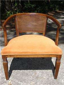 Vintage Cane Back Barrel Chair  