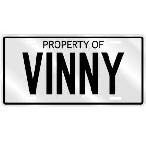  NEW  PROPERTY OF VINNY  LICENSE PLATE SIGN NAME