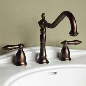 High Rise Spout Lavatory Faucet with Metal Lever Handles   Oil Rubbed 