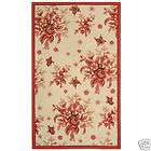 Hand hooked Floral Ivory/Rose Wool Area Rugs 4 x 6  
