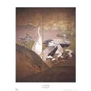  Cranes in Moonlight by Oriental 28x37