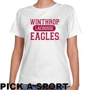  Winthrop Eagles Ladies White Custom Sport Classic Fit T 