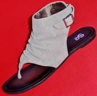 NEW Womens MIA HAYATT Gray Suede Flats Thongs Sandals Shoes 6.5 M 