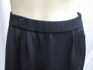 St John Knit BASICS Black Pockets Pleats Skirt Size 14  