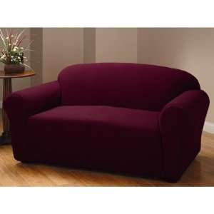   Stretch Sofa Slipcover in Burgundy (Box Cushion)
