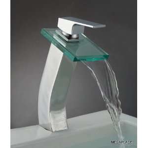   Waterfall Chrome Glass Vessel Sink Faucet (Model BA6100 25H) Home