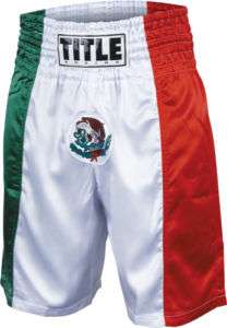 Boxing Trunks Shorts Title New Satin Mexican Flag  