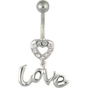  New Clear Heart Love Navel Ring Rings Belly NR Jewelry
