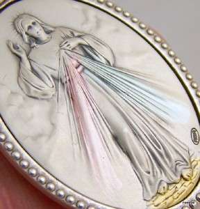 Divine Mercy Jesus Christ Sterling Silver Medal Italy  