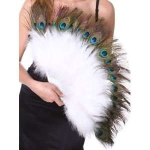  Zucker Feather White Peacock Marabou Fan Costume Party 