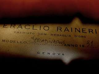 OLD ANTIQUE VINTAGE GREAT SOUNDING ERACLIO RAINERI ITALIAN labeled 