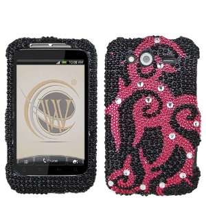   HTC Wildfire S (T Mobile USA), Tribal Pink Tattoo Full Diamond