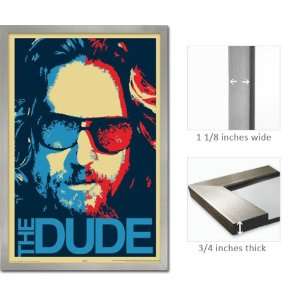  Silver Framed The Big Lebowski Poster The Dude Movie Fr 