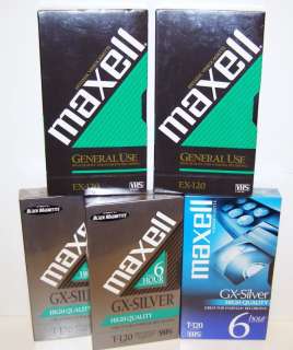 MAXELL GX SILVER HIGH QUALITY & 2 EX VHS TAPES SEALED  
