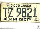 1953 tag license  