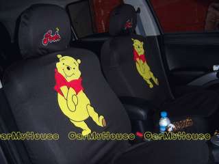 Winnie the Pooh Friends Forever Car Seat Covers Black  