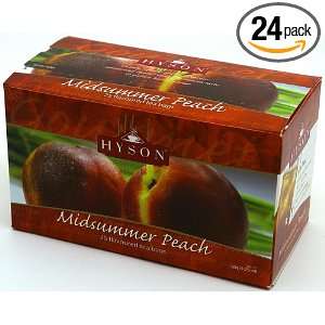 Hyson Tea, Midsummer Peach, Teabags, 25 Count Boxes (Pack of 24 