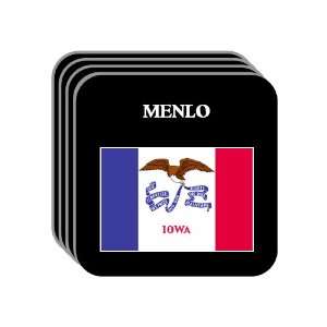  US State Flag   MENLO, Iowa (IA) Set of 4 Mini Mousepad 