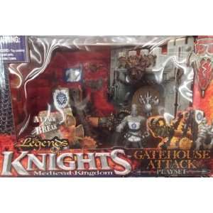  of Knights Medieval Kingdom Gatehouse Attack Playset Silver Knight 