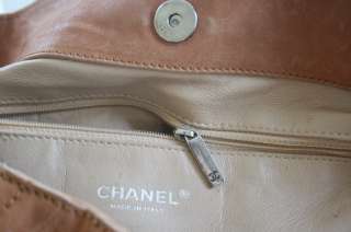 Authentic Chanel Distressed Beige Caviar Leather Tote Bag  