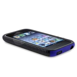  Gel CASE Blue Hard COVER+Anti Glare Protector For iPhone 3G 3GS  