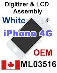iPhone 4G OEM LCD Digitizer Glass Screen Assembly White  
