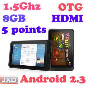 JXD S7600 7 inch Android 2.3 8GB WiFi HDMI Tablet PC MID 1.5Ghz A10 